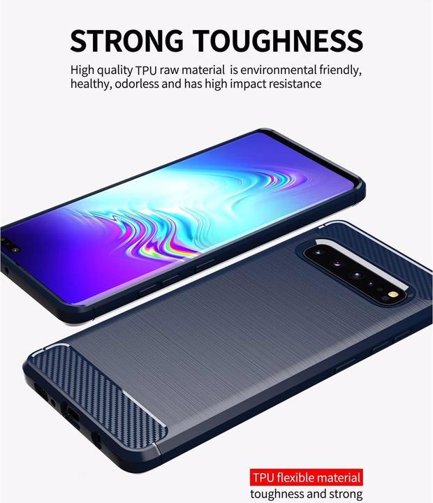 Produktbild Cadorabo TPU Ultra Slim carbon edelstahl Kombi Cover (Samsung Galaxy S10 5G)