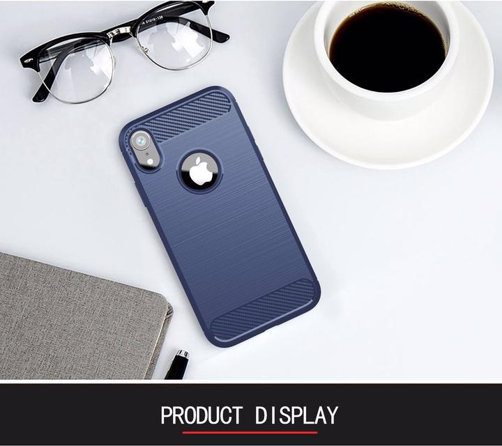 Produktbild Cadorabo TPU Ultra Slim carbon edelstahl Kombi Cover (Apple iPhone XR)