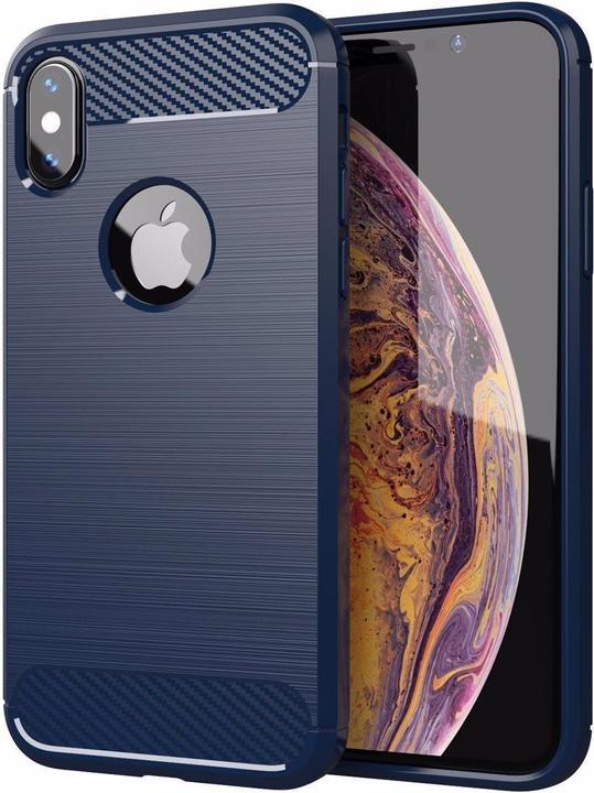 Produktbild Cadorabo TPU Ultra Slim carbon edelstahl Kombi Cover (Apple iPhone XS Max)