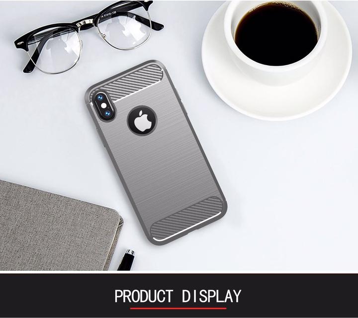 Produktbild Cadorabo TPU Ultra Slim carbon edelstahl Kombi Cover (Apple iPhone XS Max)