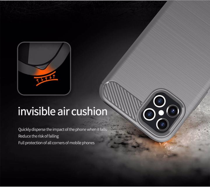 Immagine prodotto Cadorabo TPU Ultra sottile in acciaio inossidabile al carbonio Combi Cover (Apple iPhone 12 Pro Max)