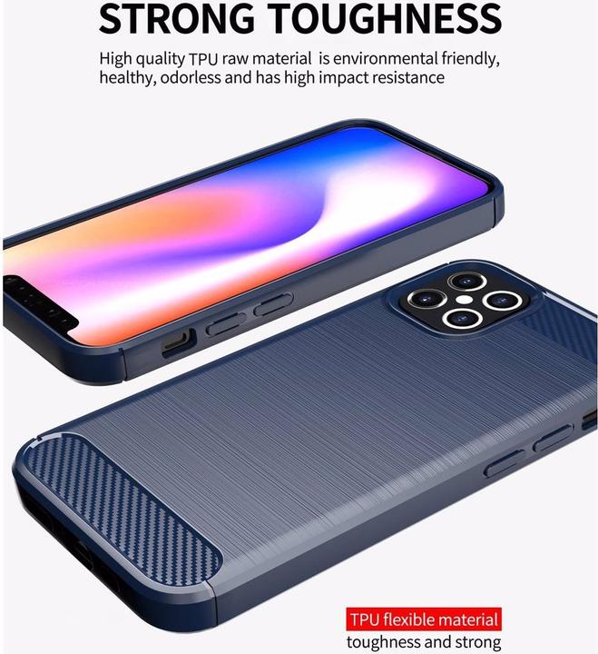 Image du produit Cadorabo TPU Ultra Slim carbon edelstahl Combi Cover (Apple iPhone 12 Pro Max)
