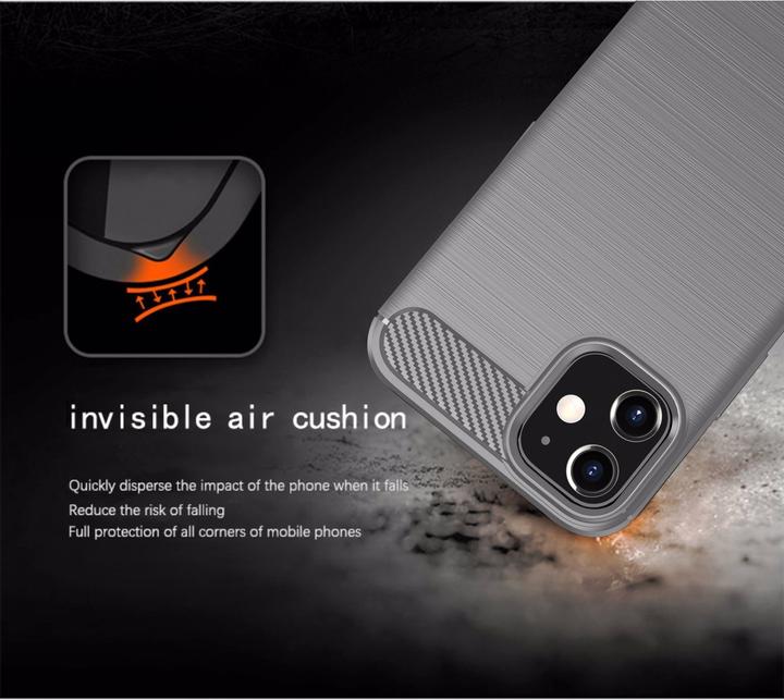 Immagine prodotto Cadorabo TPU Ultra sottile in acciaio inossidabile al carbonio Combi Cover (Apple iPhone 12 mini)