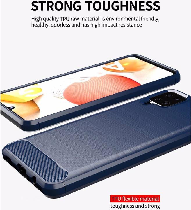 Produktbild Cadorabo TPU Ultra Slim carbon edelstahl Kombi Cover (Samsung Galaxy A12)