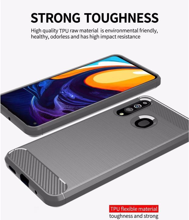 Actual product image Cadorabo TPU Ultra Slim carbon stainless steel Combi Cover (Samsung Galaxy A20s)