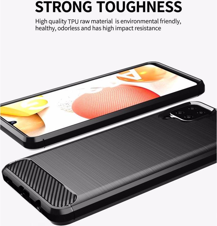 Produktbild Cadorabo TPU Ultra Slim carbon edelstahl Kombi Cover (Samsung Galaxy A12)
