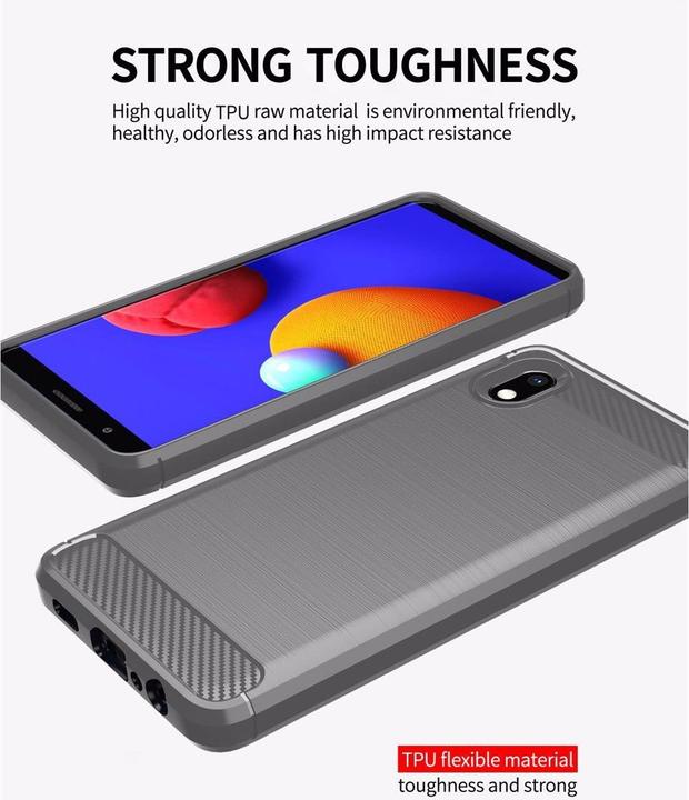 Actual product image Cadorabo TPU Ultra Slim carbon stainless steel Combi Cover (Samsung Galaxy A10e, Samsung Galaxy A20e)