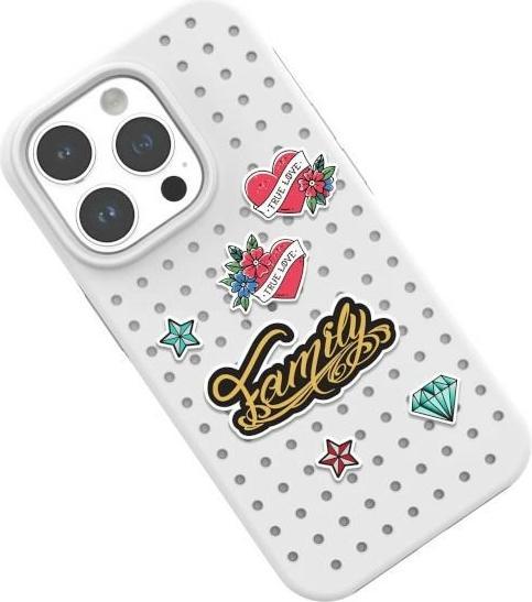 Actual product image Pinifit Zestaw Etui Pinit Dynamic + Tattoo Pin iPhone 14 6.1" czarny/black wzór 1 (Apple iPhone 14, Apple iPhone 13)
