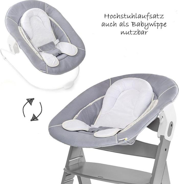 Actual product image Hauck Highchairs Alpha Plus Grey Newborn Set - 3-piece highchair (Highchair)
