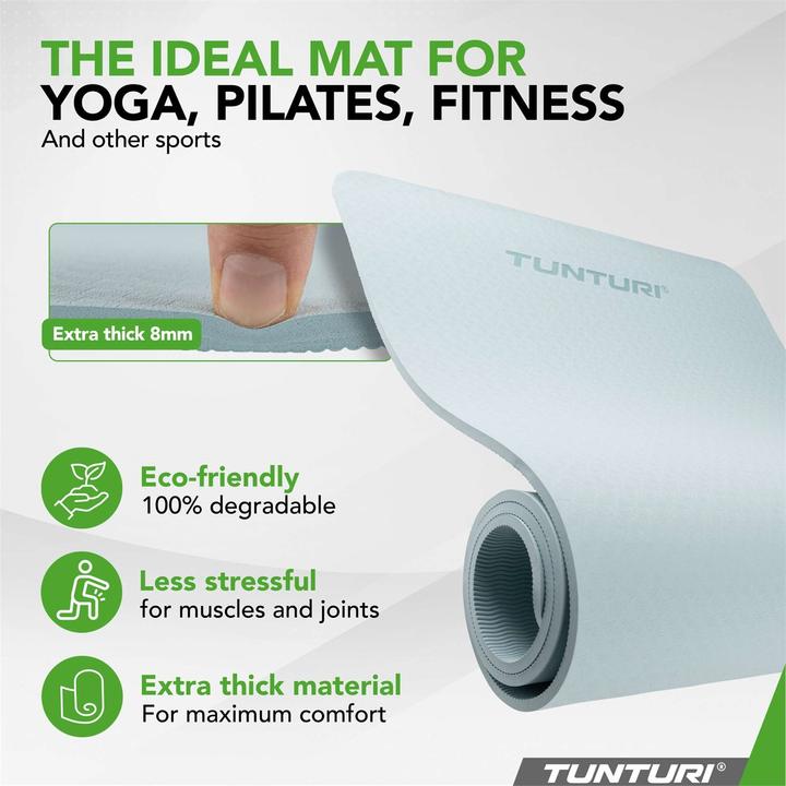 Actual product image Tunturi TPE Yogamatte Rutschfest 8 mm (8 mm)