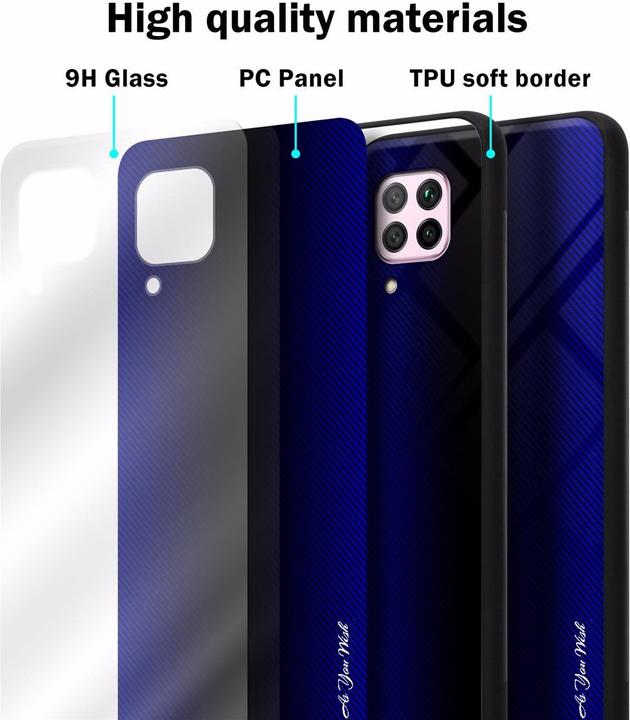 Actual product image Cadorabo TPU Striped Glass Cover (Huawei Nova 7i, Huawei Nova 6 SE, Huawei P40 Lite)