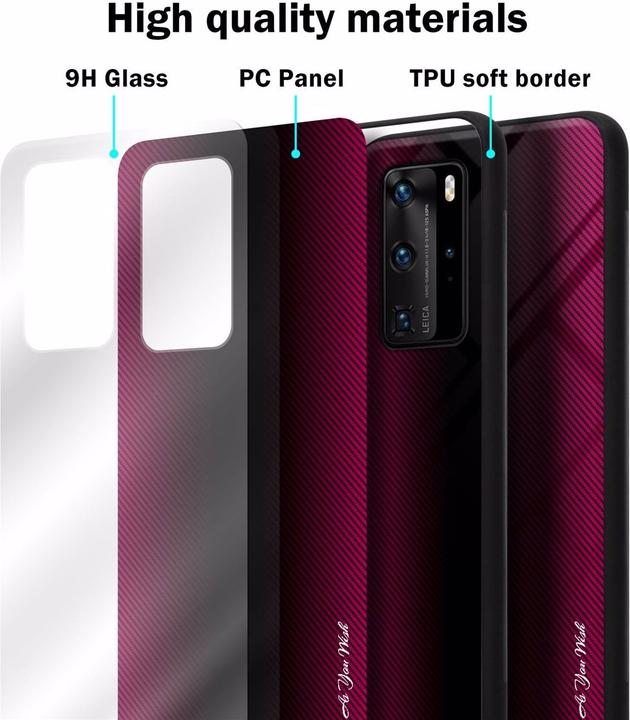 Image du produit Cadorabo TPU Couverture en verre rayé (Huawei P40 Pro+)