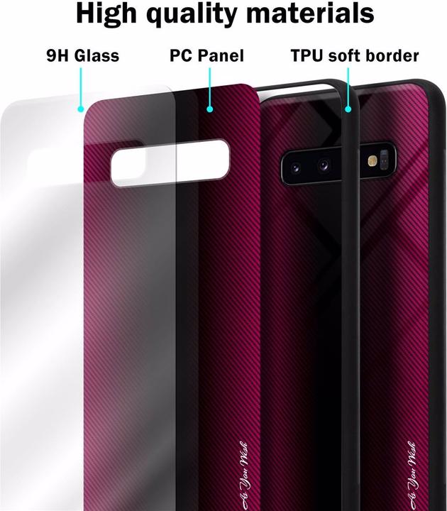 Actual product image Cadorabo TPU Striped Glass Cover (Samsung Galaxy S10+)