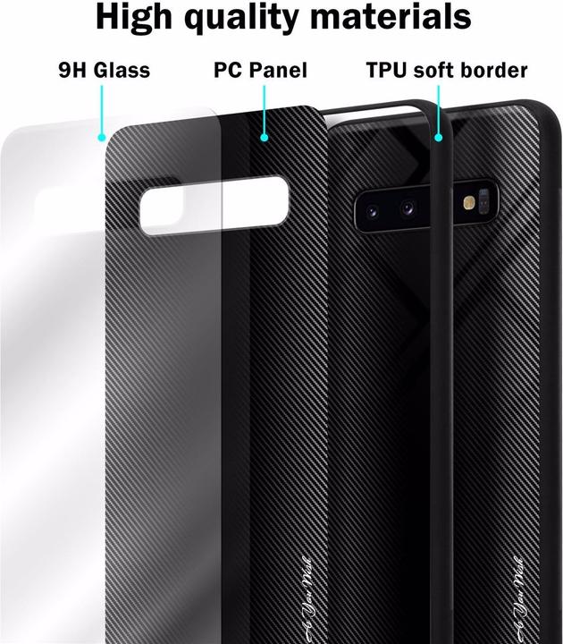 Actual product image Cadorabo TPU Striped Glass Cover (Samsung Galaxy S10+)