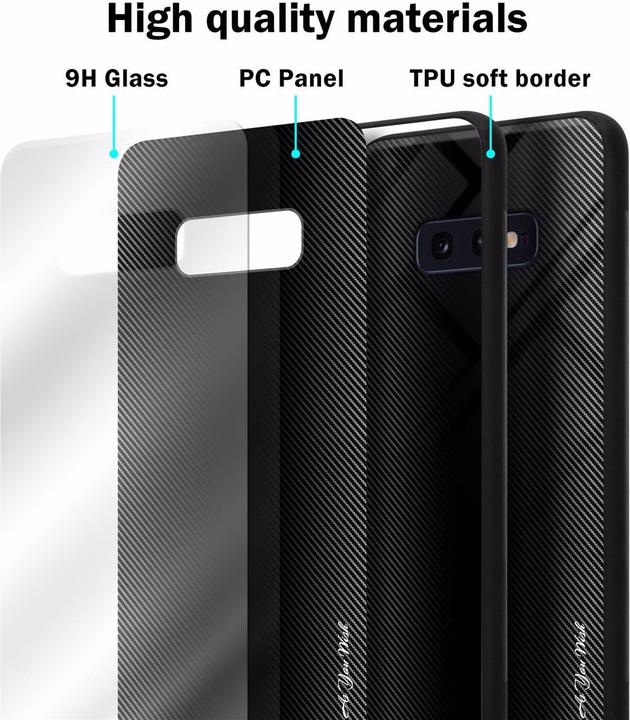Actual product image Cadorabo TPU Striped Glass Cover (Samsung Galaxy S10e)