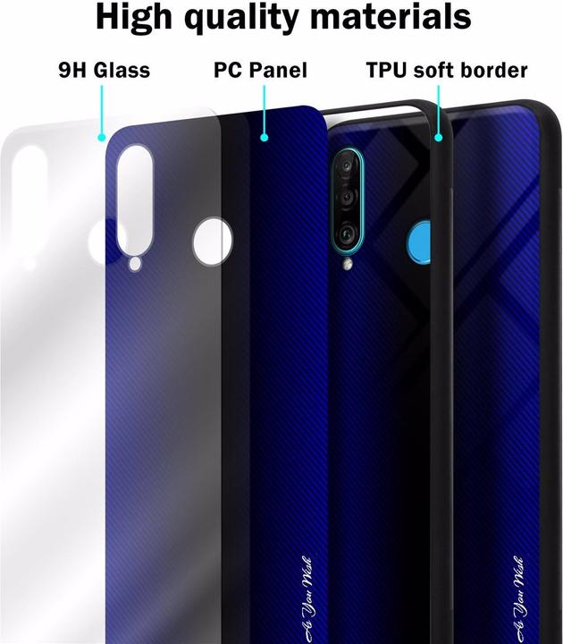 Actual product image Cadorabo TPU Striped Glass Cover (Huawei P30 Lite)