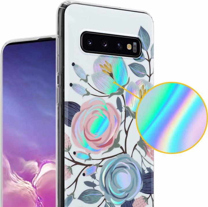 Produktbild Cadorabo IMD TPU Bunte Blumen & Blätter Cover (Samsung Galaxy S10)