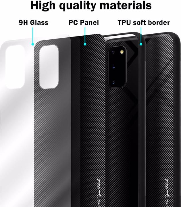 Actual product image Cadorabo TPU Striped Glass Cover (Samsung Galaxy S20+)