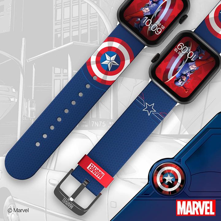 Image du produit Moby Fox Marvel bracelet pour smartwatch Insignia Collection : Captain America (Silicone)