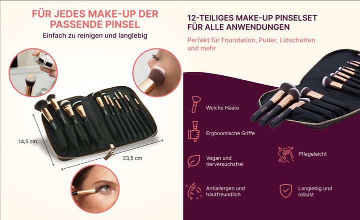 Actual product image Brush set 12 pieces with synthetic hair (Set)
