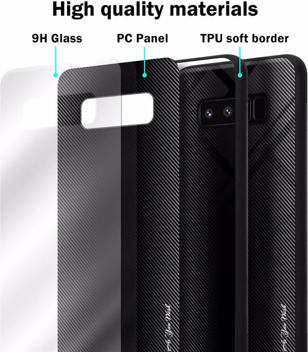 Actual product image Cadorabo TPU Striped Glass Cover (Samsung Galaxy Note 8)