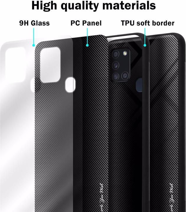 Produktbild Cadorabo TPU Gestreiftes Glas Cover (Samsung Galaxy A21s)