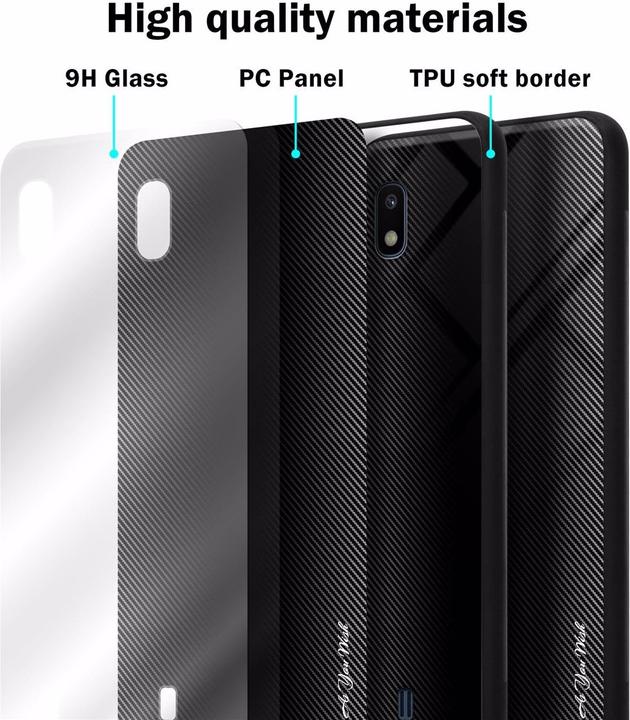 Image du produit Cadorabo TPU Couverture en verre rayé (Samsung Galaxy A10, HTC One M10)