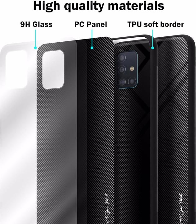 Actual product image Cadorabo TPU Striped Glass Cover (Samsung Galaxy M40s)