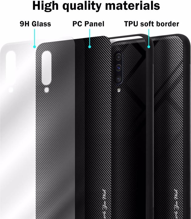 Actual product image Cadorabo TPU Striped Glass Cover (Samsung Galaxy A30s, Samsung Galaxy A50s)