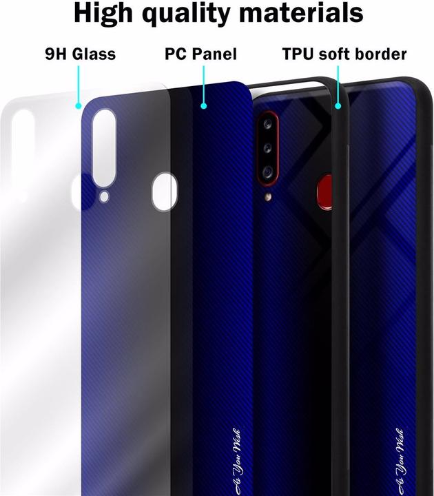 Actual product image Cadorabo TPU Striped Glass Cover (Samsung Galaxy A20s)