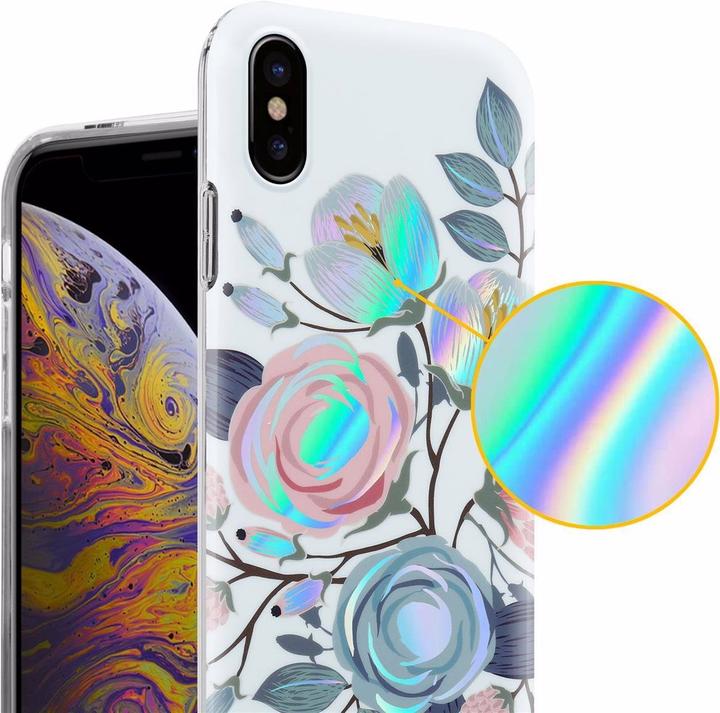 Image du produit Cadorabo Couverture IMD TPU Fleurs & Feuilles colorées (Apple iPhone XS Max)