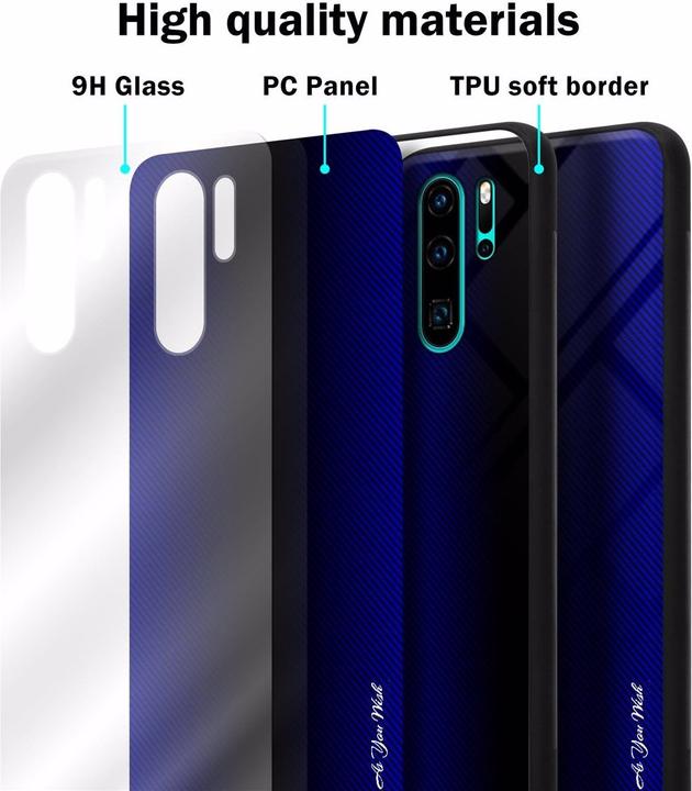 Actual product image Cadorabo TPU Striped Glass Cover (Huawei P30 Pro)
