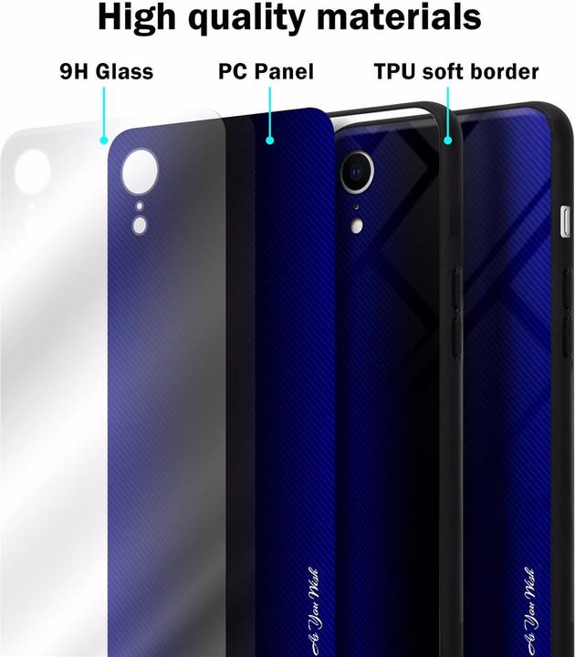Actual product image Cadorabo TPU Striped Glass Cover (Apple iPhone XR)