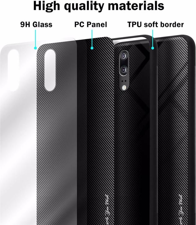 Actual product image Cadorabo TPU Striped Glass Cover (Cubot P20)