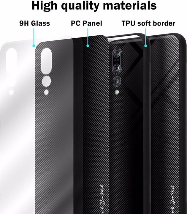 Image du produit Cadorabo TPU Couverture en verre rayé (Huawei P20 Pro, Huawei P20 Plus)