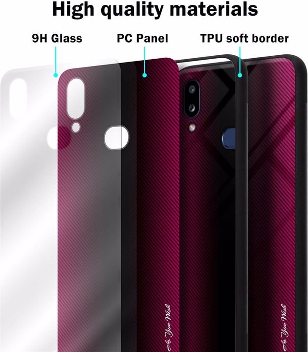 Actual product image Cadorabo TPU Striped Glass Cover (Samsung Galaxy A10s, Samsung Galaxy M01s)