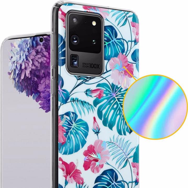 Actual product image Cadorabo IMD TPU Colorful Flowers & Leaves Cover (Samsung Galaxy S20 Ultra)