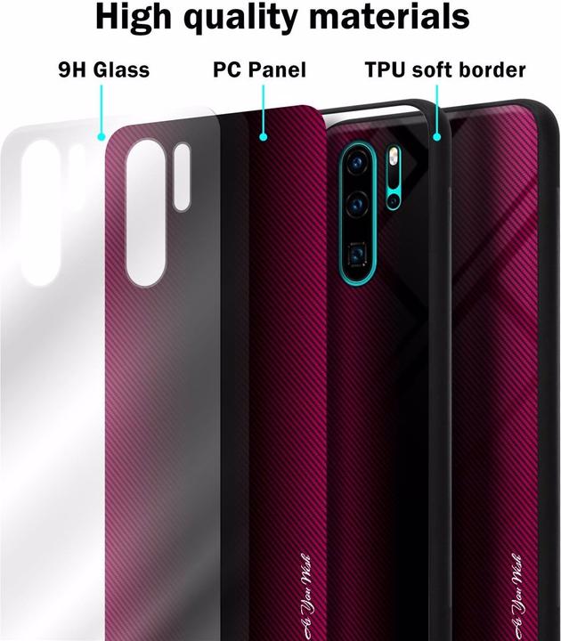 Image du produit Cadorabo TPU Couverture en verre rayé (Huawei P30 Pro)