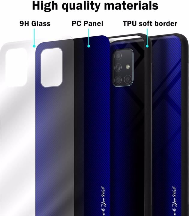 Produktbild Cadorabo TPU Gestreiftes Glas Cover (Samsung Galaxy A71)