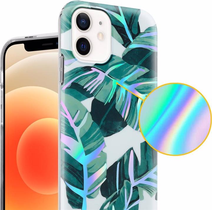 Produktbild Cadorabo IMD TPU Bunte Blumen & Blätter Cover (Realme 12 Pro+, Apple iPhone 12)