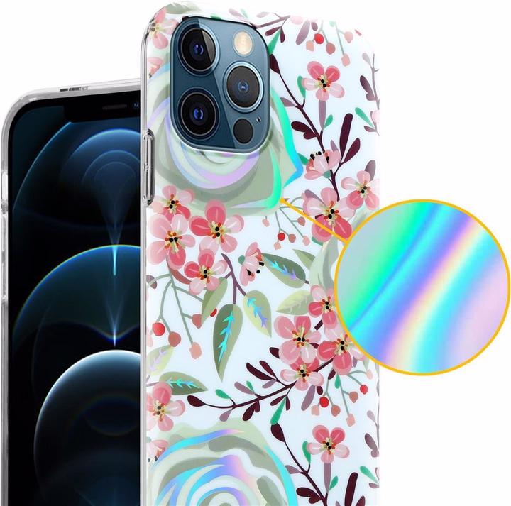 Actual product image Cadorabo IMD TPU Colorful Flowers & Leaves Cover (Apple iPhone 12 Pro Max)