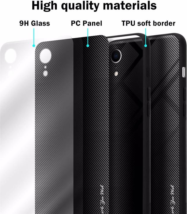 Actual product image Cadorabo TPU Striped Glass Cover (Apple iPhone XR)
