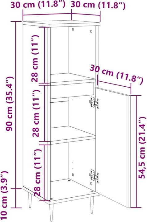 Actual product image VidaXL Antonino (30 x 30 x 100 cm)