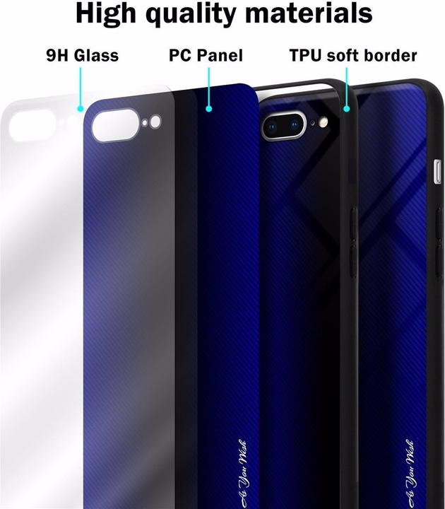 Produktbild Cadorabo TPU Gestreiftes Glas Cover (Apple iPhone 7s Plus, Apple iPhone 7 Plus)