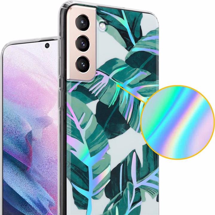 Actual product image Cadorabo IMD TPU Colorful Flowers & Leaves Cover (Samsung Galaxy S21+)