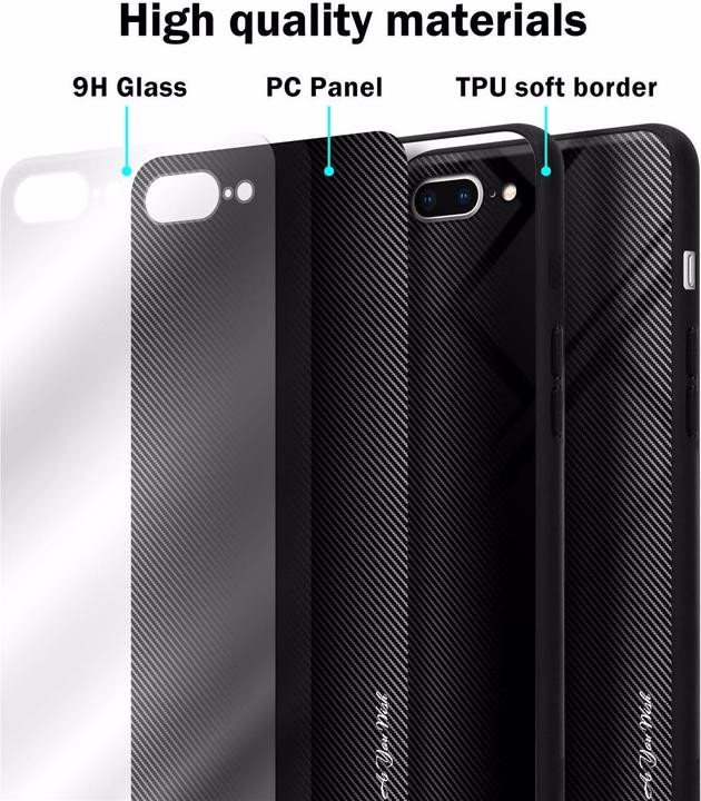 Actual product image Cadorabo TPU Striped Glass Cover (Apple iPhone 7 Plus, Apple iPhone 7s Plus)