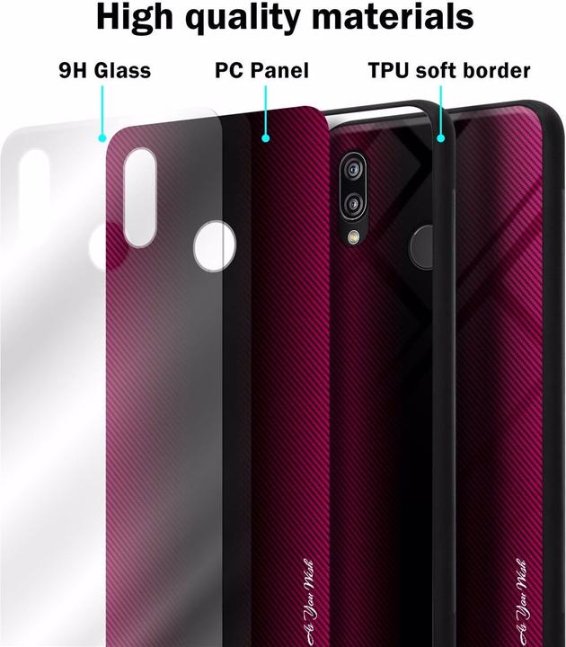 Actual product image Cadorabo TPU Striped Glass Cover (Huawei Nova 3E)