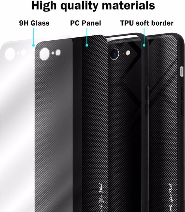 Immagine prodotto Cadorabo Copertura di vetro a strisce in TPU (Apple iPhone 7, Apple iPhone SE (seconda generazione))
