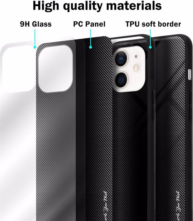 Actual product image Cadorabo TPU Striped Glass Cover (Apple iPhone 12 mini)
