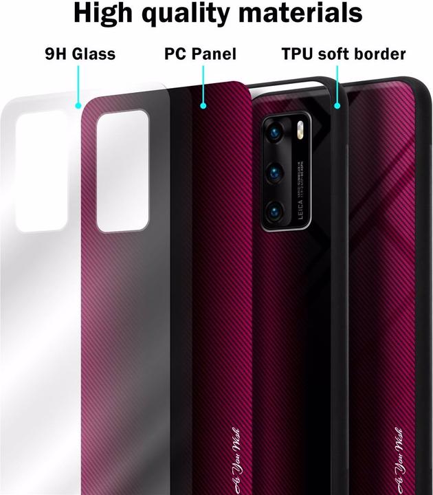 Actual product image Cadorabo TPU Striped Glass Cover (Huawei P40)